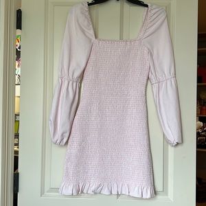 Gianni bini size small, pink/white long sleeve dress